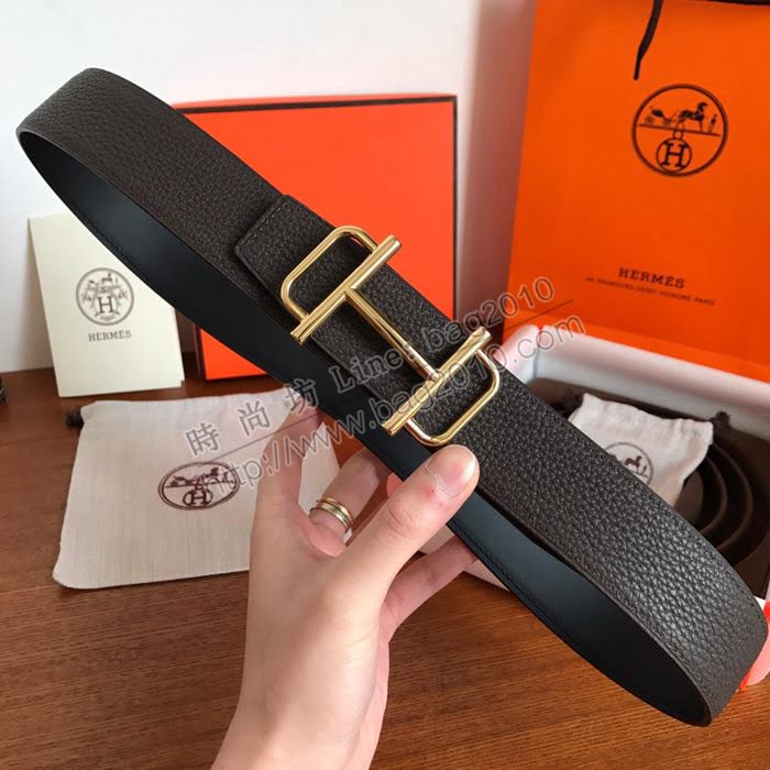 HERMES皮帶 專櫃同步 Hermes-Royal皮帶扣 進口togo小牛皮 雙面皮腰帶 愛馬仕男士皮帶  hgh1955